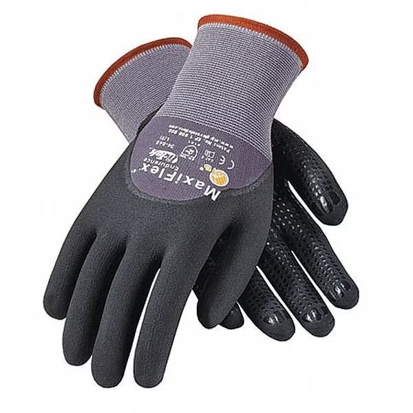 Foam Nitrile Coated Gloves, 3/4 Dip Coverage, Black/Gray, L, PR, Pip, Mfr#: 34-845