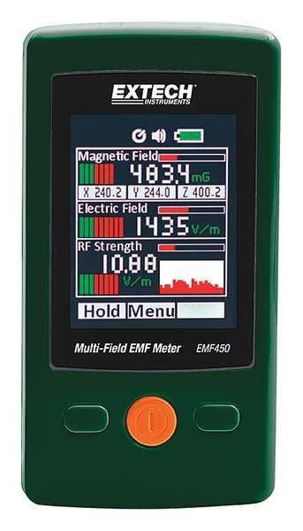 EMF Meter, LCD, Include (3) AAA Batteries, Extech, Mfr#: EMF450