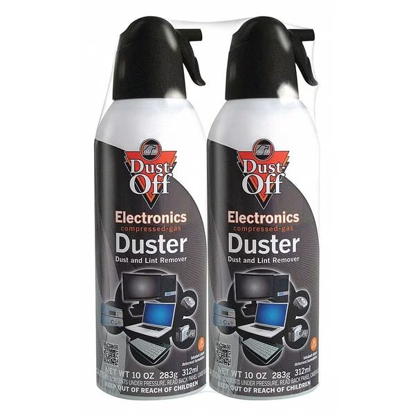 Disposable Compressed Gas Duster, Aerosol Duster for Electronics, 10 oz, 2-Pack, Dust-Off, Mfr#: DSXLP