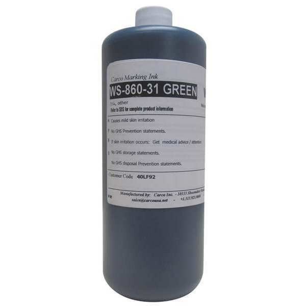 Marking Ink, Dye Type, Green, 5 to 15 min., Carco, Mfr#: WS-860-31 GREEN