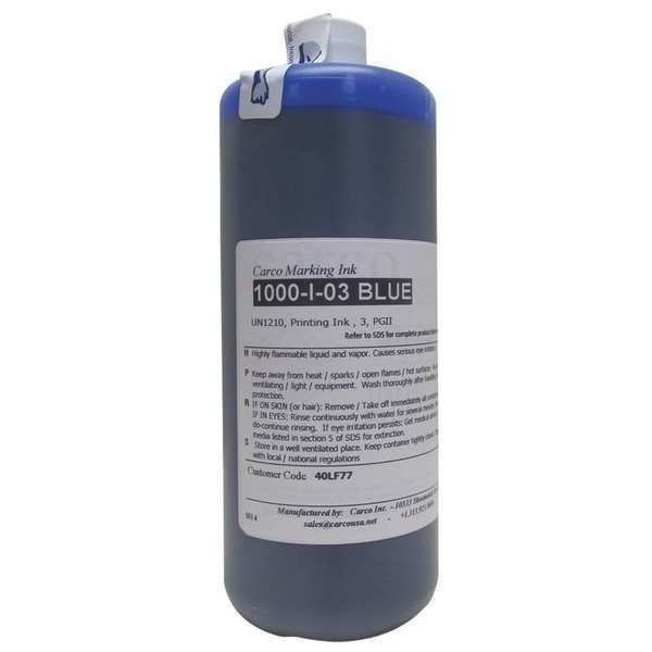 Marking Ink, Dye Type, Blue, 30 to 60 sec., Carco, Mfr#: 1000-I-03 BLUE