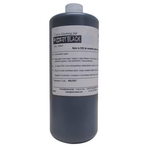 Marking Ink, Pigment, Blck, 15 to 20 min, CARCO, Mfr# F-224-01 BLACK