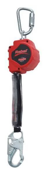 Rebel Self Retracting Lifeline, 310 lb Weight Capacity, Steel Snap Hook and Carabiner, 11 ft Web, 3M PROTECTA, Mfr# 3100425