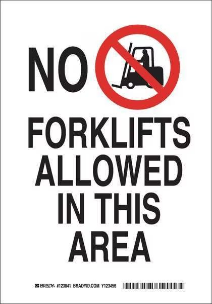Restriction Sign, 14 in H, 10 in W, Polyester, Rectangle, English, 123844, BRADY, Mfr# 123844