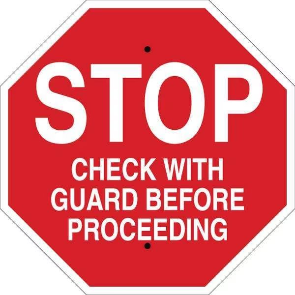 Stop Sign, 24 in Height, 24 in Width, Plastic, Octagon, English, BRADY, Mfr# 124537