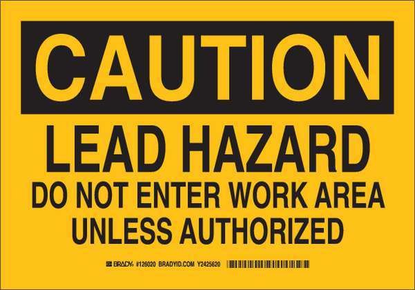 Caution Sign, 7 in H, 10 in W, Rectangle, English, 126018, BRADY, Mfr# 126018