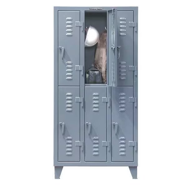 Wardrobe Locker, 122 in W, 18 in D, 78 in H, (2) Tier, (5) Wide, Dark Gray, STRONG HOLD, Mfr# 106-18-2TSL