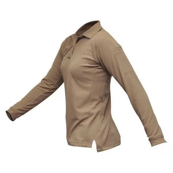Womens Tactical Polo, Tan, Long Sleeve, S, Vertx, Mfr#: VTX4030TNP