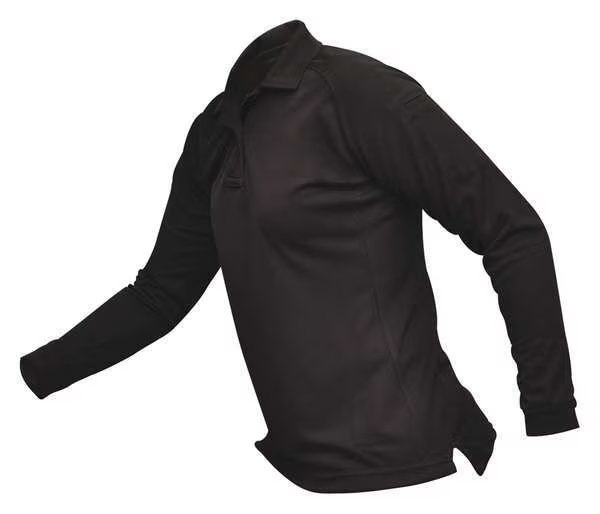 Womens Tactical Polo, Black, Long Sleeve, M, VERTX, Mfr# VTX4030BKP