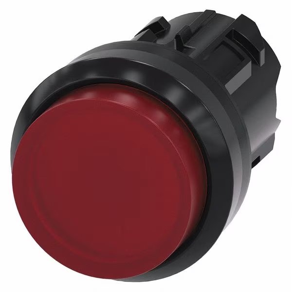 Illuminated Push Button Operator, 22 mm, Red, SIEMENS, Mfr# 3SU1001-0BB20-0AA0
