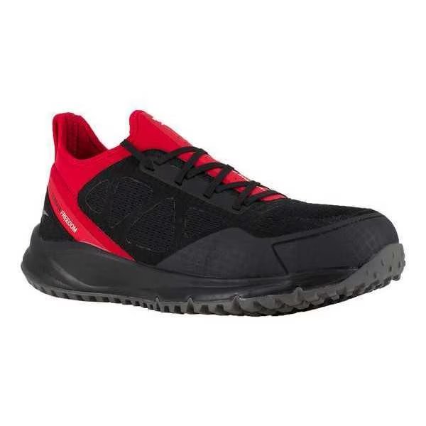 Work Shoes, 7-1/2, W, Black, Steel, Mens, PR, REEBOK, Mfr# RB4093