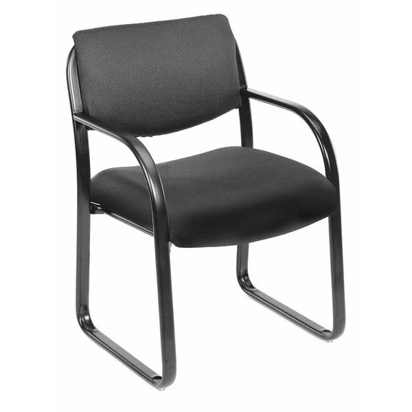 Frame Chair, 23 in W 24 1/2 in L 34 1/2 in H, Fixed, Fabric Upholstery, Molded Foam Seat, Boss, Mfr#: B9521-BK