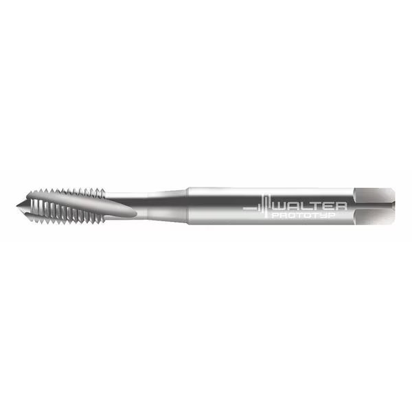 Spiral Flute Tap, M2-0.40, Plug, Metric Coarse, 3 Flutes, Uncoated, WALTER PROTOTYP, Mfr# 20430-M2