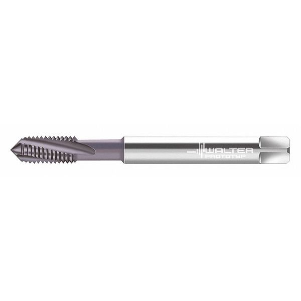 Spiral Flute Tap, M12-1.75, Plug, 4 Flutes, Metric Coarse, WALTER PROTOTYP, Mfr# 2046663-M12