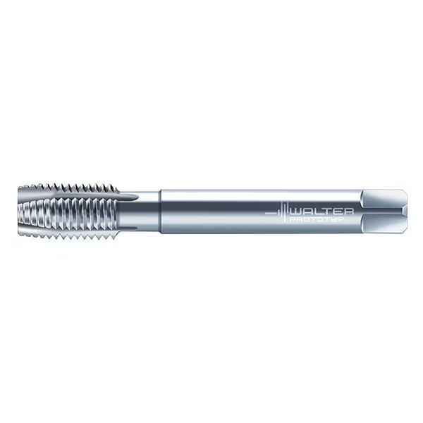 Spiral Point Tap, M6-0.5, Taper, Metric Fine, 3 Flutes, Uncoated, WALTER PROTOTYP, Mfr# P21380-M6X0.5