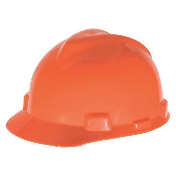 Front Brim Hard Hat, Ratchet (4-Point), Hi-Vis Orange, MSA SAFETY, Mfr# 10058632