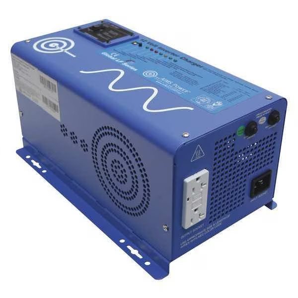 Power Inverter and Battery Charger, Pure Sine Wave, 3,000 W Peak, 1,000 W Continuous, 2 Outlets, Aims Power, Mfr#: PICOGLF10W12V120VR