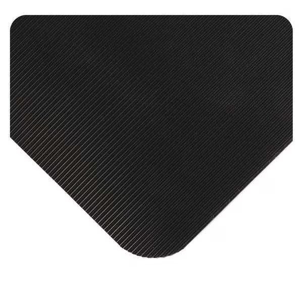 Switchboard Corrugated Mat, Black, 57 ft. L x 3 ft. W, PVC Surface With Nitrile Infused Sponge, WEARWELL, Mfr# 720.58X3X57BK