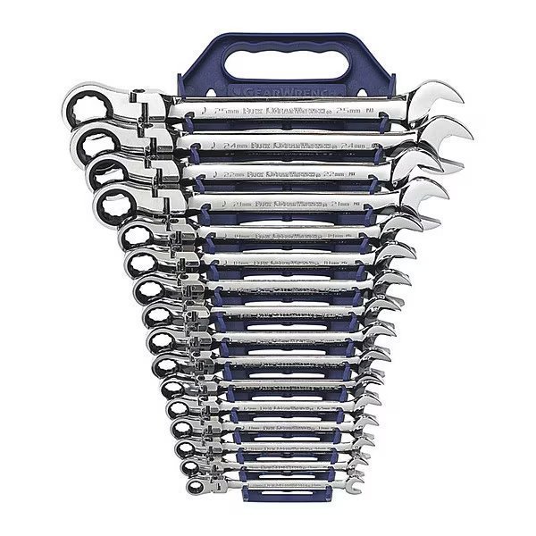 16 Pc. 12 Point Flex Head Ratcheting Combination Metric Wrench Set, GEARWRENCH, Mfr# 9902D