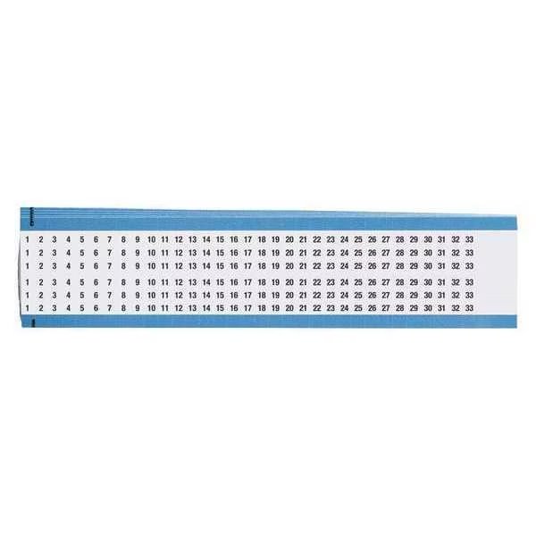 Wire Markers, Legend 1 to 33, Blk/Wht, PK5, BRADY, Mfr# WM-1-33-VP