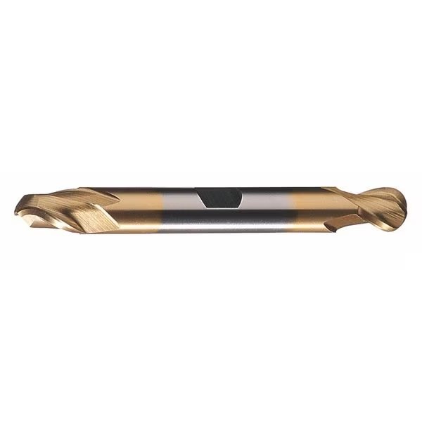 2-Flute HSS Ball Nose Double End Mill Cleveland HD-2B-TN TiN 5/16x3/8x9/16x3-1/2, Cleveland, Mfr#: C39148