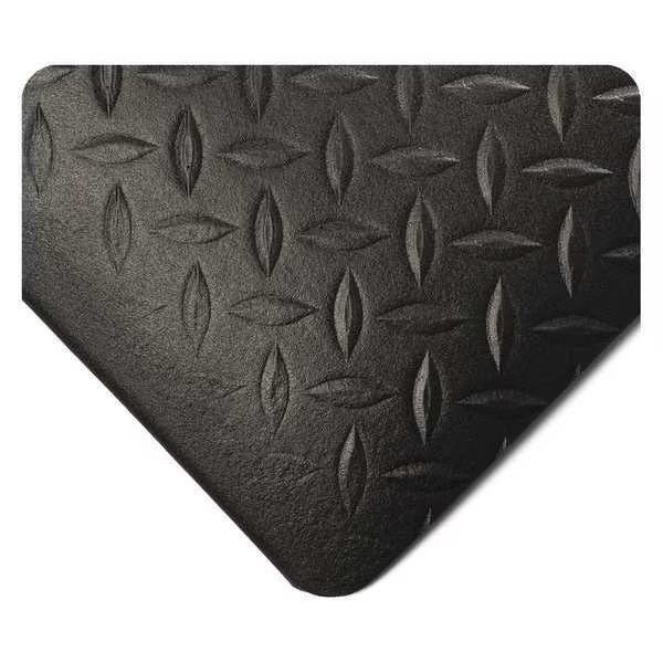 Diamond Tuf Sponge, Black, 11 ft. L x 4 ft. W, PVC Sponge, Diamond Tuf Sponge Surface Pattern, WEARWELL, Mfr# 452.12X4X11BK