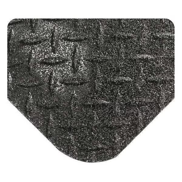 Diamond-Plate Mat w/Grit Shield, Black, 52 ft. L x 2 ft. W, PVC Surface With Nitrile Infused Sponge, WEARWELL, Mfr# 416.916X2X52BK