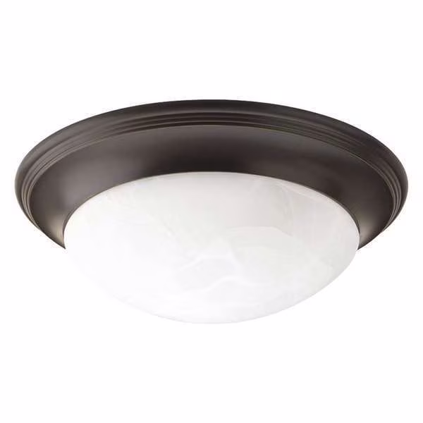 Alabaster Glass 3-Light Flush Mount, 60 W, Antique Bronze, Progress Lighting, Mfr#: P3697-20