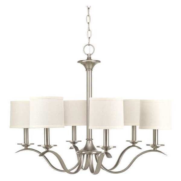 Inspire 6-Light Chandelier, 60 W, Brushed Nickel, PROGRESS LIGHTING, Mfr# P4739-09