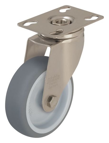 Swivel Plate Caster, Therm Rubber, 5 in, 264 lb, EnjoyTool select, Mfr# LKPXA-TPA 126G
