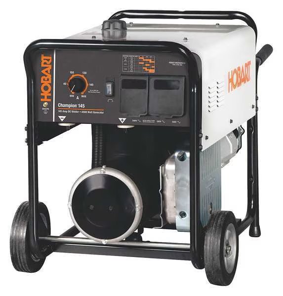 Engine Driven Welder, Champion 145 Series, Recoil Start, Gas, 4,750 W Peak, Hobart Welding Products, Mfr#: 500563