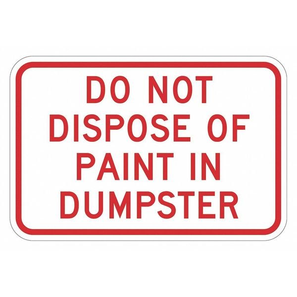 Facility Sign, 12 in H, 18 in W, Aluminum, Horizontal Rectangle, English, T1-1678-EG_18x12, LYLE, Mfr# T1-1678-EG_18x12