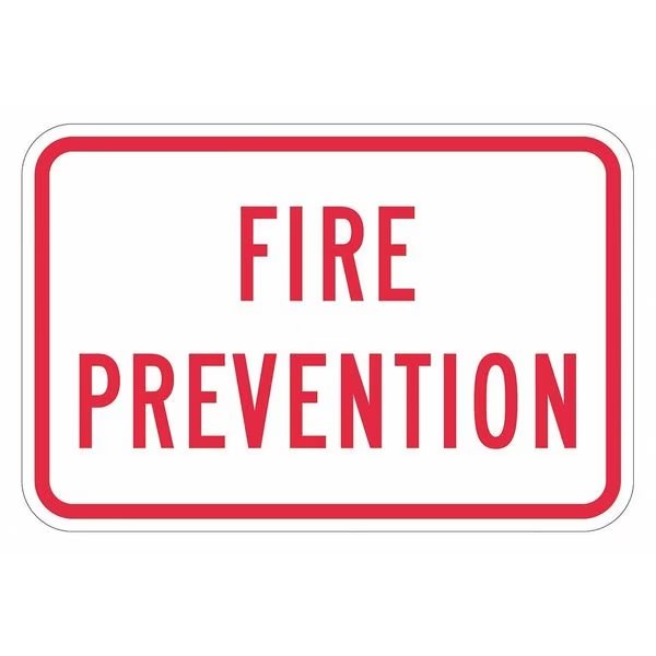 Fire Sign, 12 in H, 18 in W, Aluminum, Horizontal Rectangle, English, T1-1831-DG_18x12, Lyle, Mfr#: T1-1831-DG_18x12