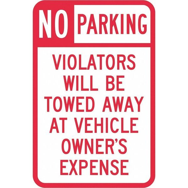 Tow Zone No Parking Sign, 18