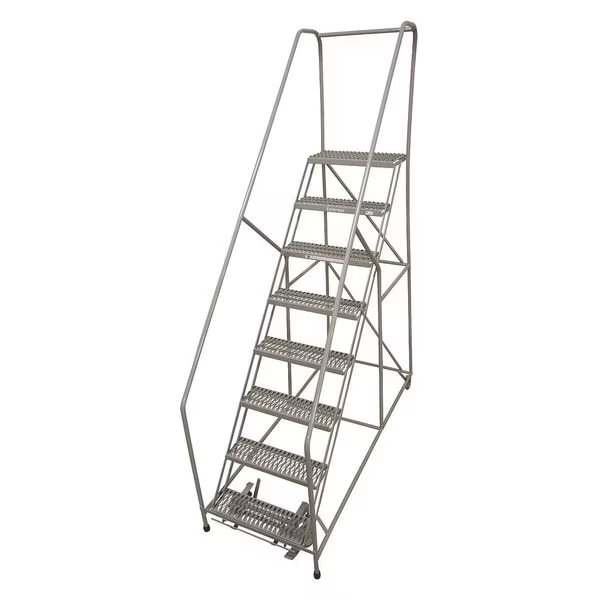 110 in H Steel Rolling Ladder, 8 Steps, 450 lb Load Capacity, Cotterman, Mfr#: 1208R2632A2E24B4C1P6