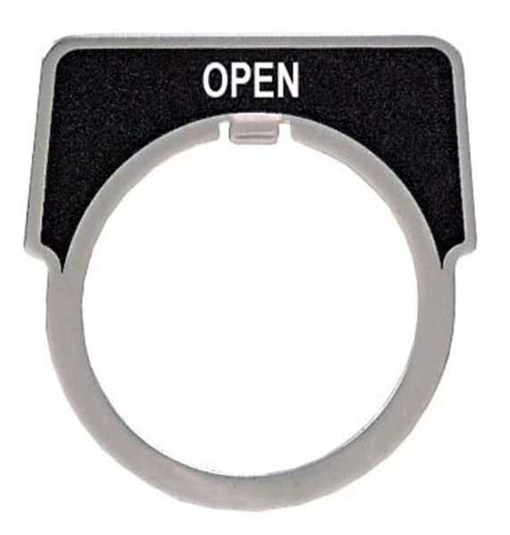 Legend Plate, Half Round, Open, White/Black, SCHNEIDER ELECTRIC, Mfr# 9001KN209