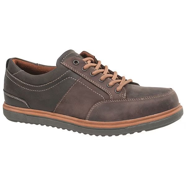 Size 9-1/2 Men's Oxford Shoe Steel Work Shoe, Brown, FLORSHEIM, Mfr# FS2600
