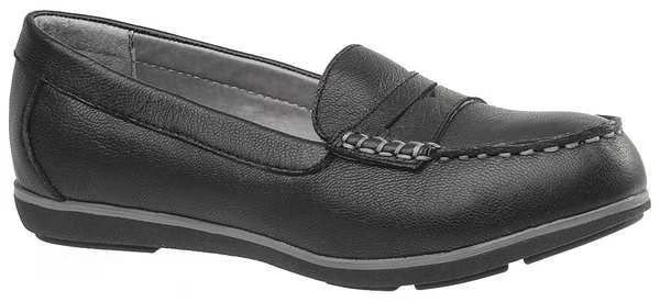 Size 6-1/2 Women's Loafer Shoe Steel Work Shoe, Black, ROCKPORT WORKS, Mfr# RK600