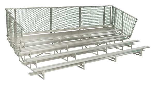 Bleacher, 5 Rows, 70 Seats, 21 ft. L, National Recreation Systems, Mfr#: NA-0521STD
