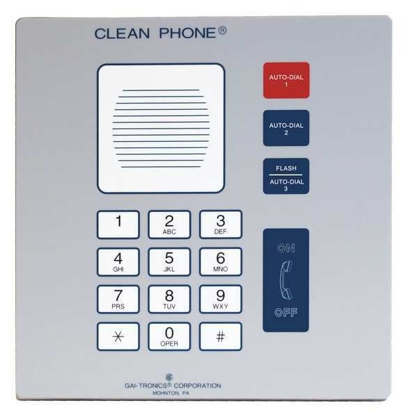 Cleanroom Telephone, Cordless, Single Line, Hubbell Gai-Tronics, Mfr#: 295-712F