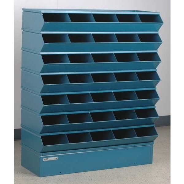 Steel Sectional Stacking Bin, 15 1/2 in D x 44 1/2 in H x 37 in W, 8 Shelves, Blue, STACKBIN, Mfr# 3-235SSB