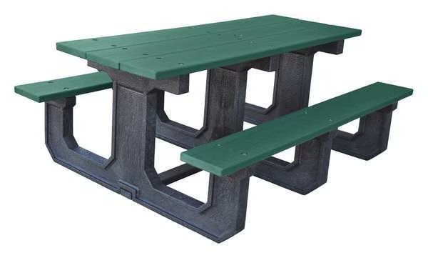 Picnic Table, Green, 72 in. W, Rectangular, Ultrasite, Mfr#: PB 6GREPARKP