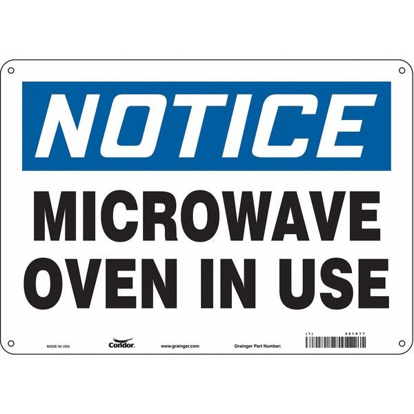 Safety Sign, 10 in Height, 14 in Width, Aluminum, Horizontal Rectangle, English, 451X77, CONDOR, Mfr# 451X77