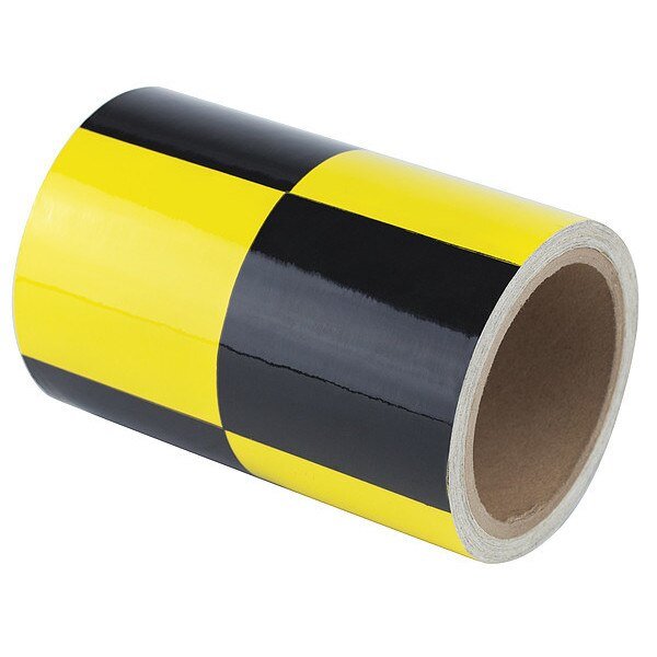 Warning Tape, Checkered, Black/Yellow, 6