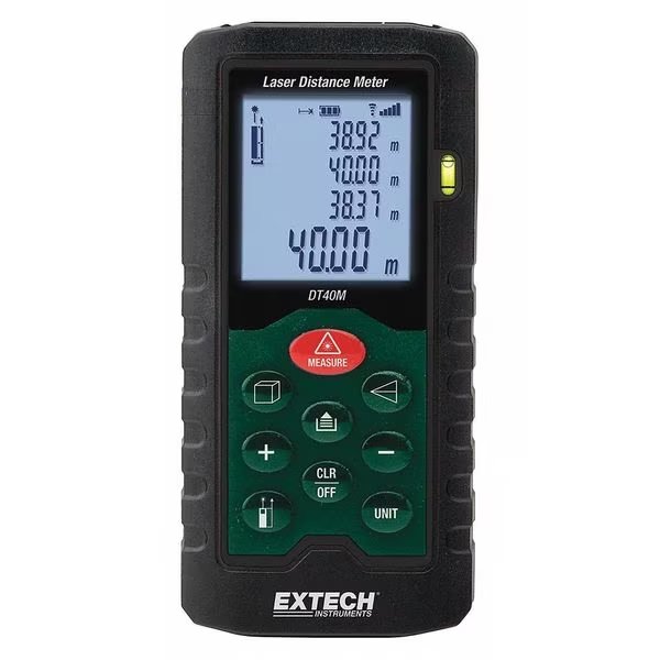 Laser Distance Meter, 130 ft., Extech, Mfr#: DT40M