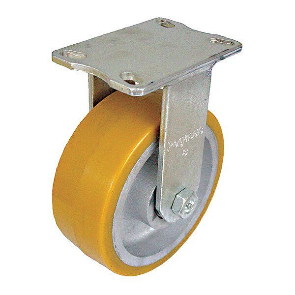 Plate Caster, 3000 lb. Load, Yellow Wheel, EnjoyTool select, Mfr# P27R-UY100K-16