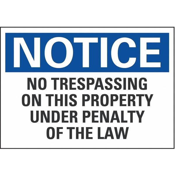 Notice Sign, 10 in H, 14 in W, Non-PVC Polymer, Horizontal Rectangle, English, LCU5-0259-ED_14x10, LYLE, Mfr# LCU5-0259-ED_14x10