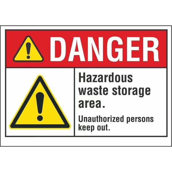 Hazardous Waste Danger Reflective Label, 7 in H, 10 in W, English, LCU4-0067-RD_10X7, LYLE, Mfr# LCU4-0067-RD_10X7