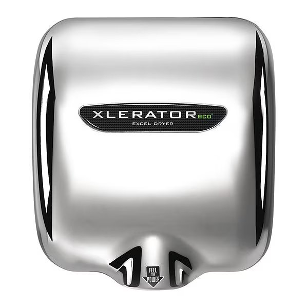 Polished chrome, No ADA, 208 to 277 VAC, Automatic Hand Dryer, Excel Dryer, Mfr#: XL-CV-ECO-1.1N-H-208-277V
