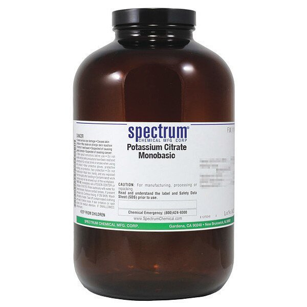 Potassium Citrate Monobasic, 2kg, Poly, Spectrum, Mfr#: P1268-2KG